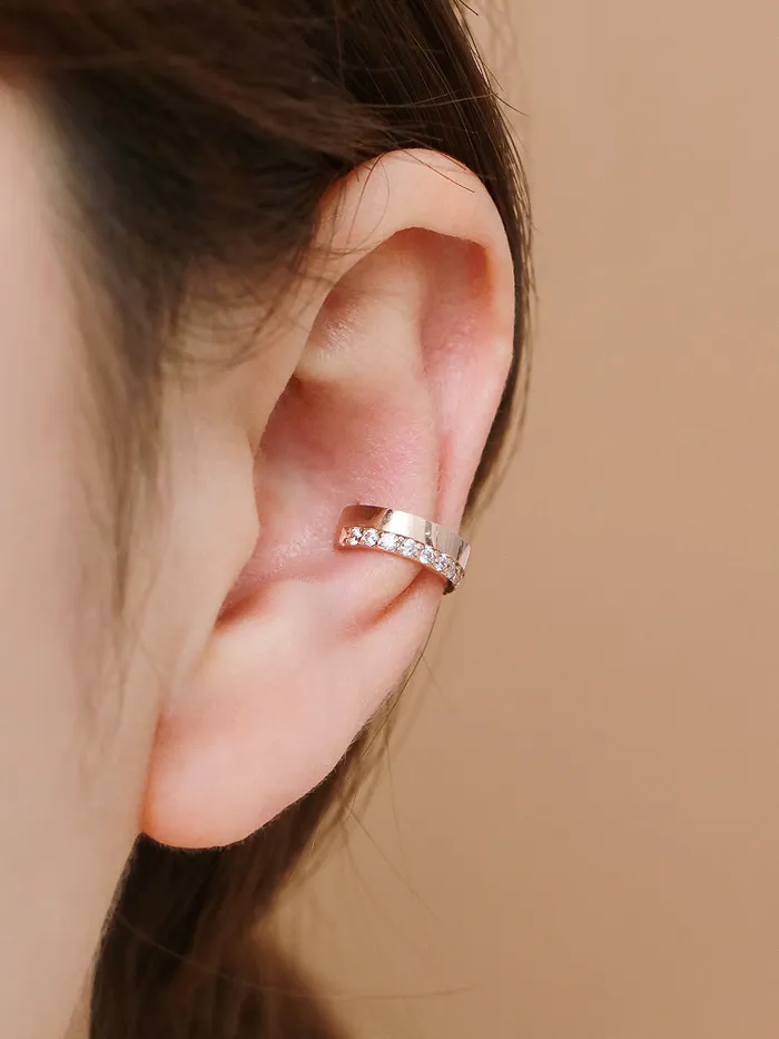 Earrings 14K Gold Bold Cubic Ear Cuff MinimalBijoux