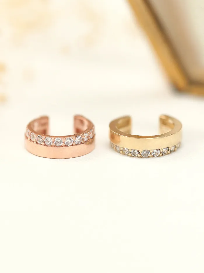 Earrings 14K Gold Bold Cubic Ear Cuff MinimalBijoux