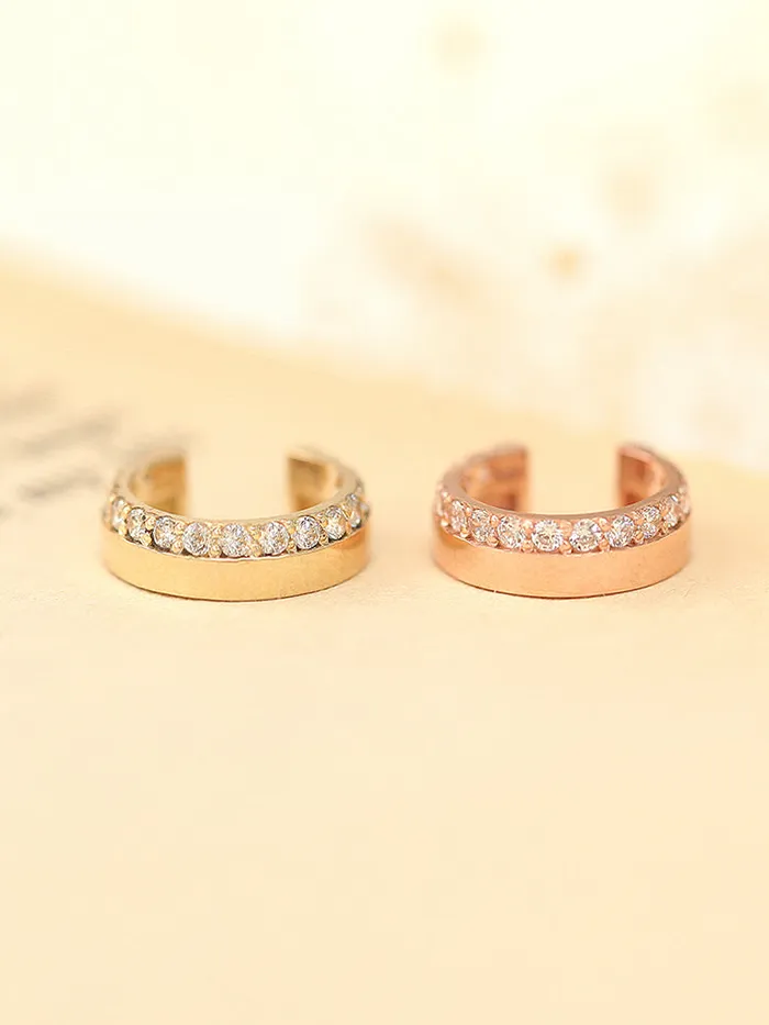 Earrings 14K Gold Bold Cubic Ear Cuff MinimalBijoux
