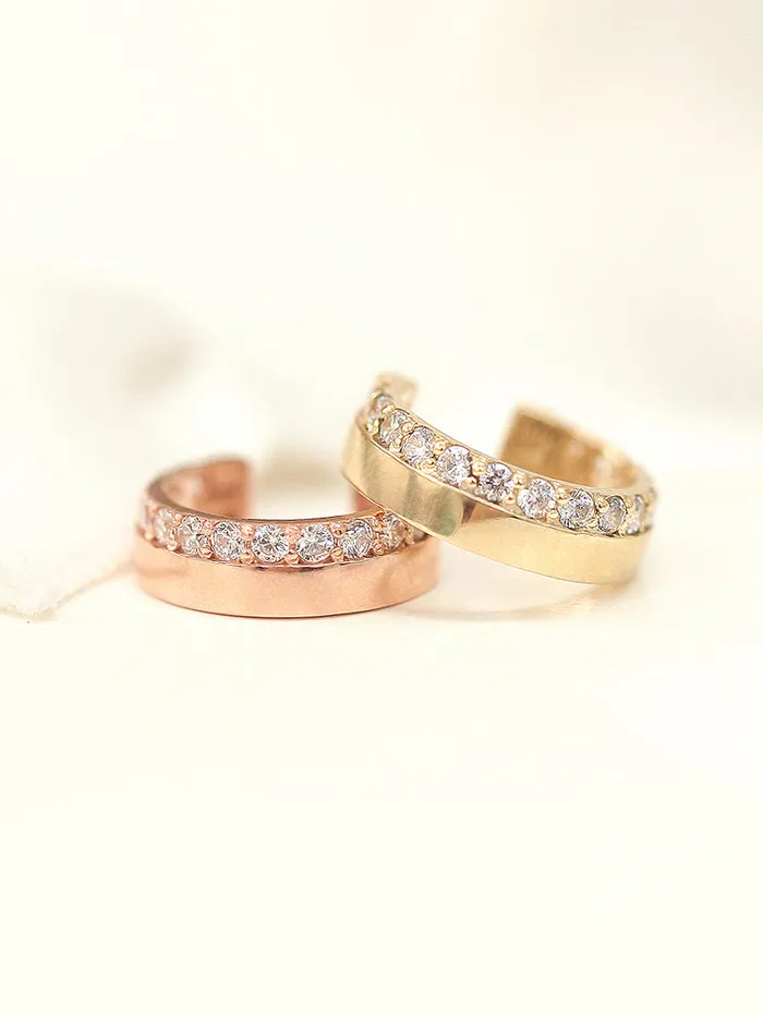 Earrings 14K Gold Bold Cubic Ear Cuff MinimalBijoux