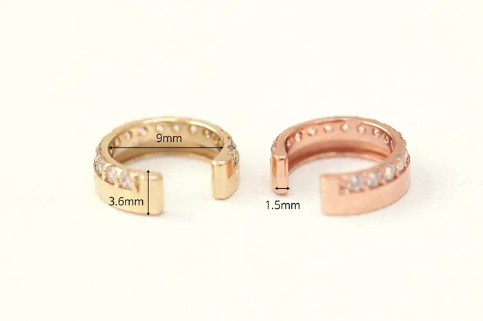 Earrings 14K Gold Bold Cubic Ear Cuff MinimalBijoux