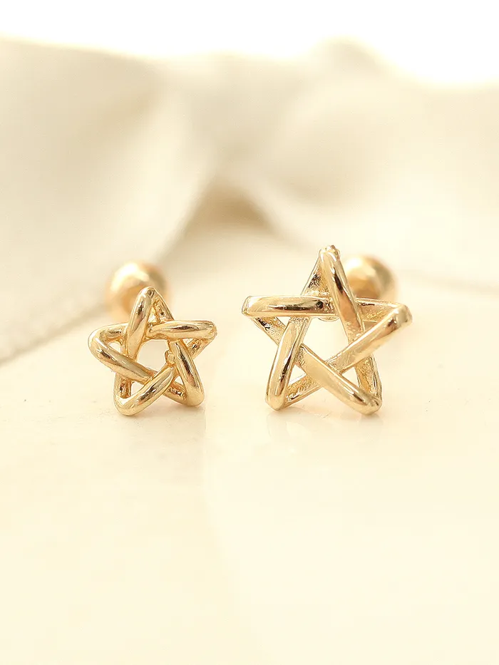 Earrings 14K gold Star Point cartilage earring 20g MinimalBijoux