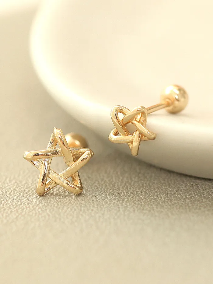 Earrings 14K gold Star Point cartilage earring 20g MinimalBijoux