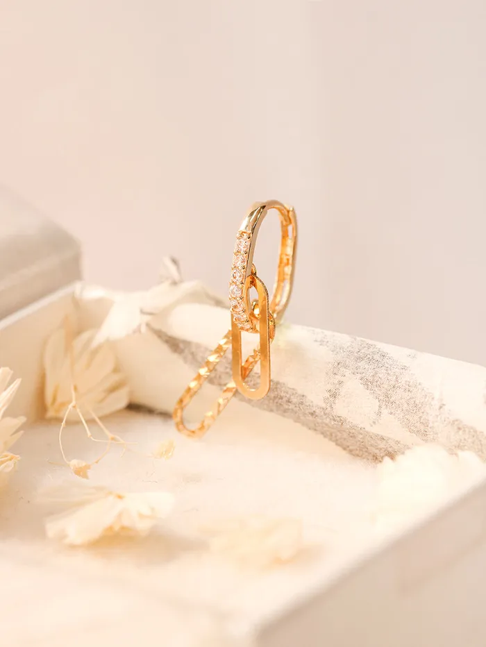 Earrings MinimalBijoux 14K 18K Gold Clip Drop Cubic Cartilage Hoop Earring