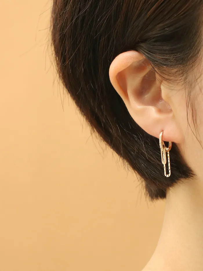 Earrings MinimalBijoux 14K 18K Gold Clip Drop Cubic Cartilage Hoop Earring