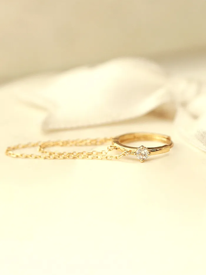 Earrings MinimalBijoux 14K Gold 2 Line Chain Conch Hoop Earring
