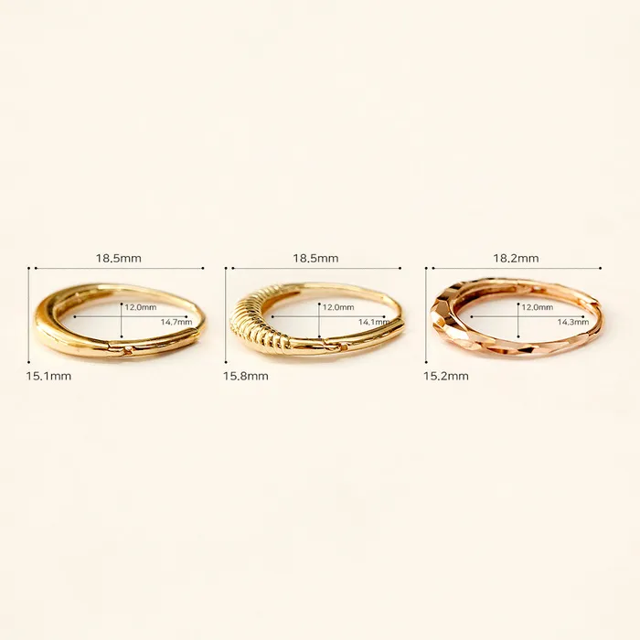 Earrings MinimalBijoux 14K Gold Oval Shape Cartilage Hoop Earring