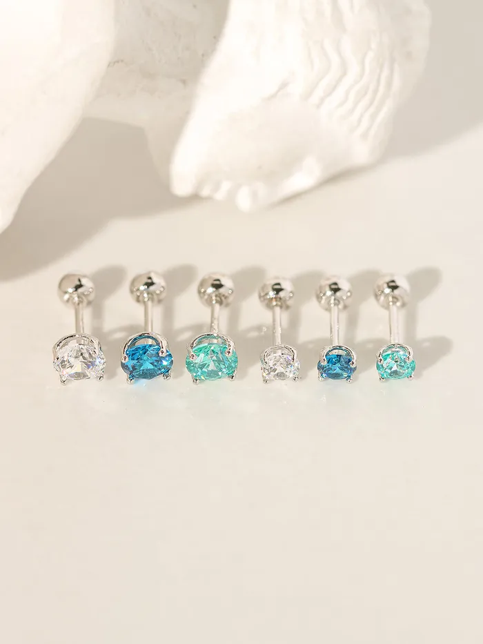 Earrings MinimalBijoux 14K Gold Royal Color Cubics Cartilage Earring 20G18G16G