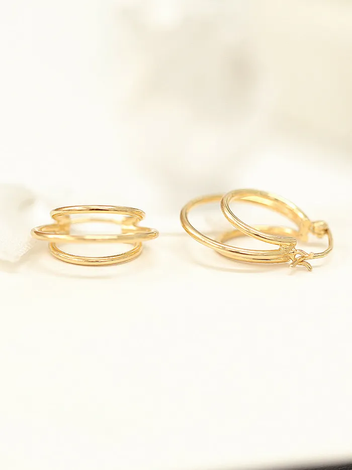 Earrings MinimalBijoux 925 Silver Triple Hoop Earring