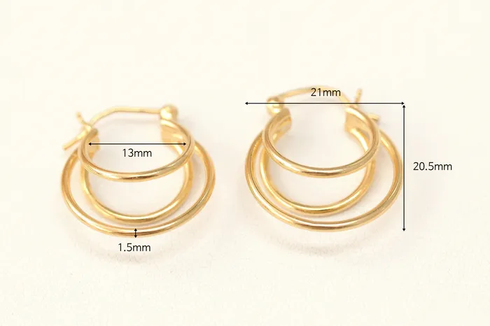 Earrings MinimalBijoux 925 Silver Triple Hoop Earring