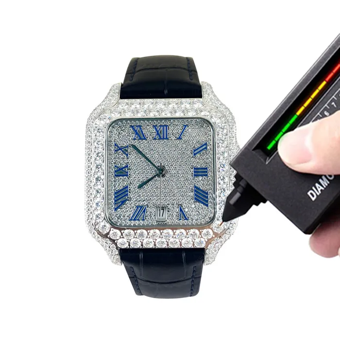 EMPIRE Watches Moissanite Blue Leather Band VS GRA Certified Watch