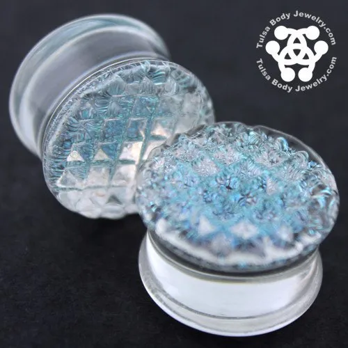 Glasswear Studios Rings Silver Foil Waffle Plugs by Glasswear Studios