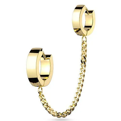 Gold Chained Huggy Hoops Tulsa Body Jewelry PreStyled Sets