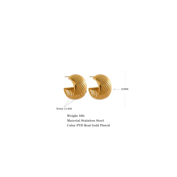 Mabel Love Co Earrings Gilded Grooves Hoop Earrings