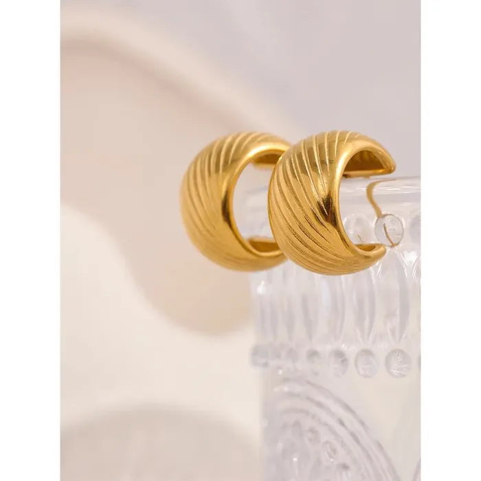 Mabel Love Co Earrings Gilded Grooves Hoop Earrings