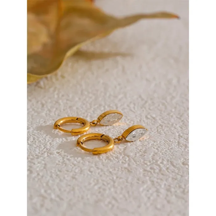 Mabel Love Co Earrings Marquise Cut Dangle Hoop Earrings