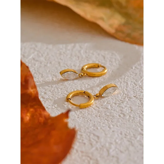 Mabel Love Co Earrings Marquise Cut Dangle Hoop Earrings