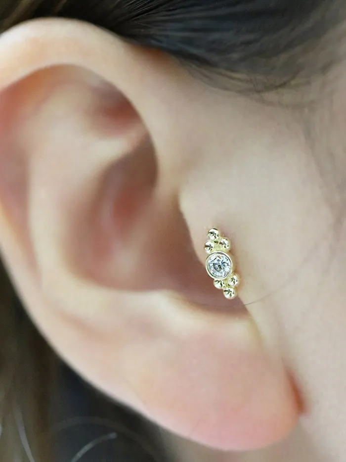 MinimalBijoux 14K Gold Double bohemian Cartilage earring 18g16g Earrings
