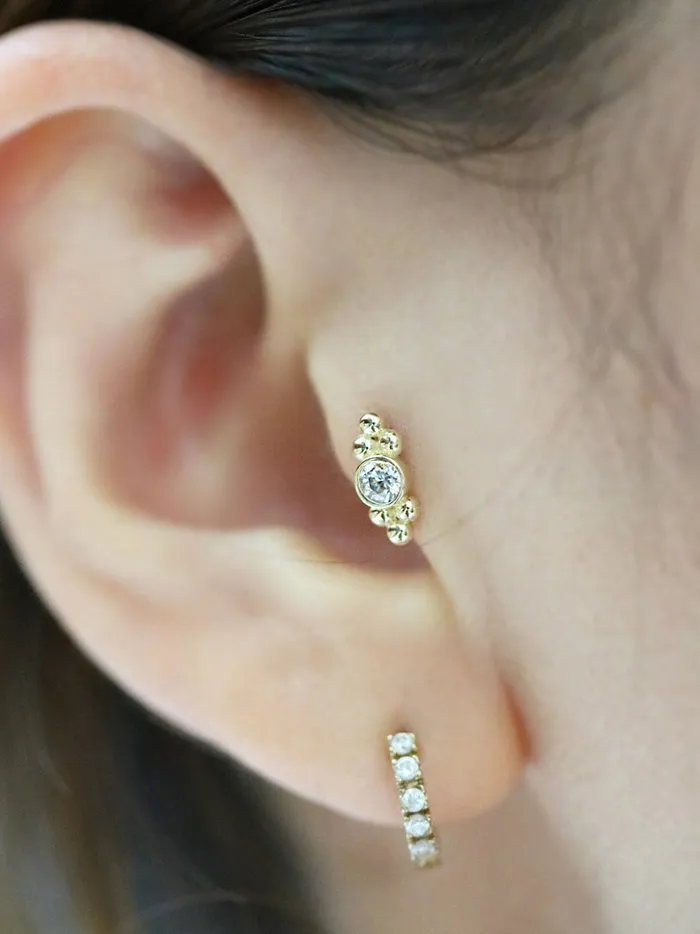 MinimalBijoux 14K Gold Double bohemian Cartilage earring 18g16g Earrings
