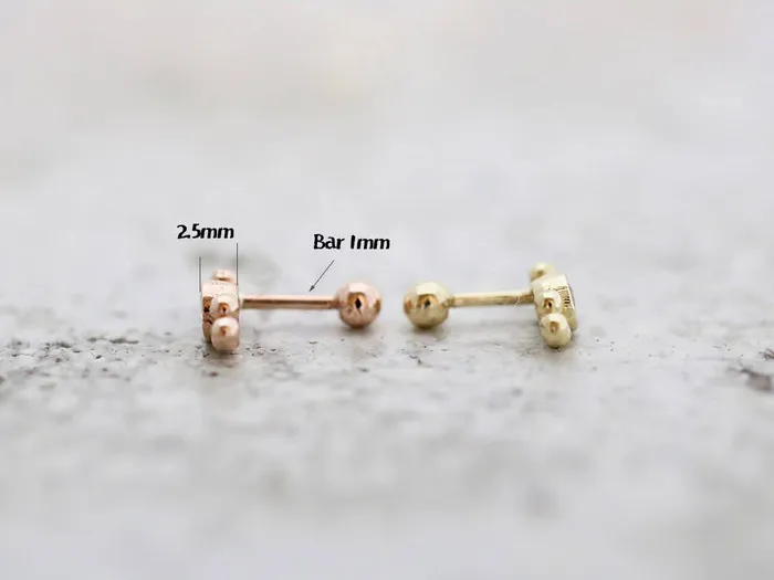 MinimalBijoux 14K Gold Double bohemian Cartilage earring 18g16g Earrings