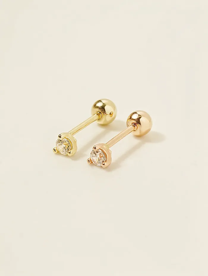 MinimalBijoux 14K Gold Simple Point Cubic Cartilage Earring 20G Earrings