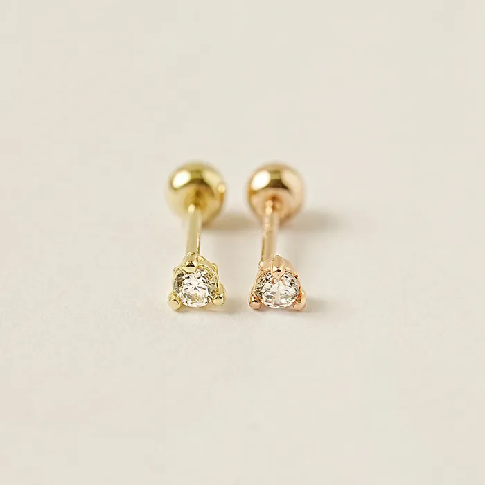 MinimalBijoux 14K Gold Simple Point Cubic Cartilage Earring 20G Earrings