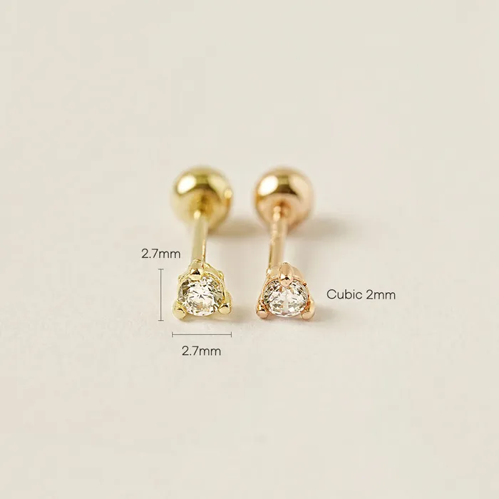 MinimalBijoux 14K Gold Simple Point Cubic Cartilage Earring 20G Earrings