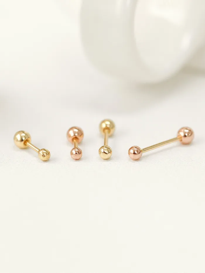 MinimalBijoux Earrings 14K Gold 2mm 25mm ball Cartilage Earring 20g