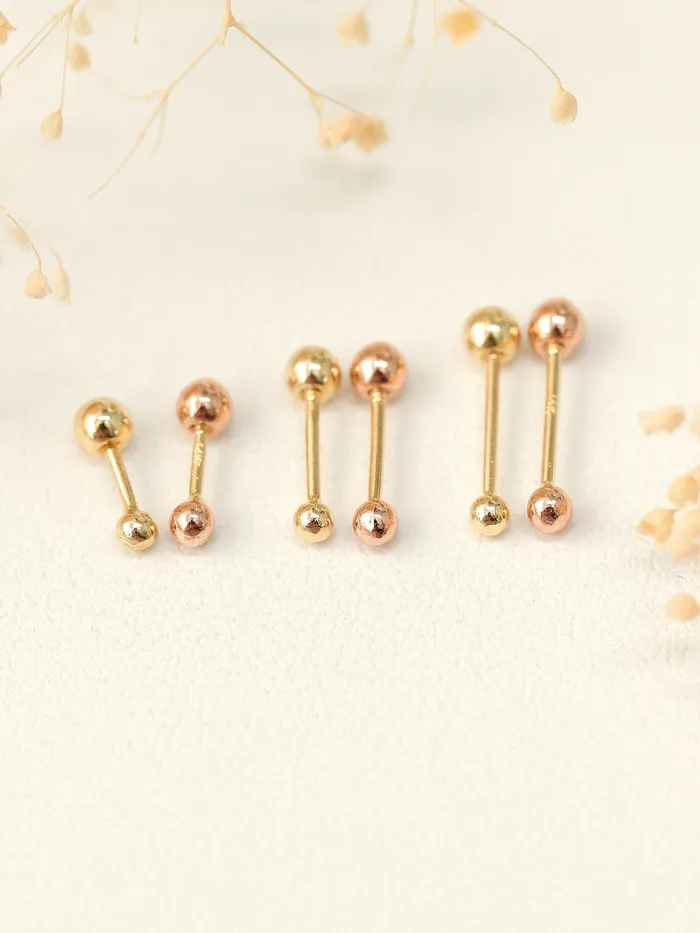 MinimalBijoux Earrings 14K Gold 2mm 25mm ball Cartilage Earring 20g