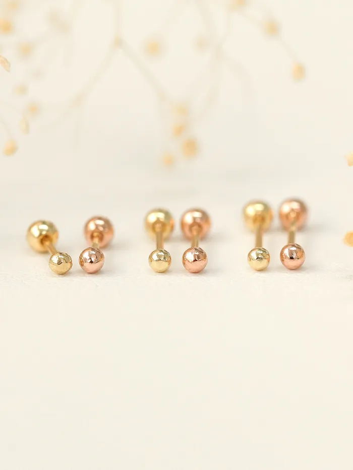MinimalBijoux Earrings 14K Gold 2mm 25mm ball Cartilage Earring 20g