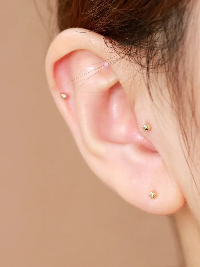 MinimalBijoux Earrings 14K Gold 2mm 25mm ball Cartilage Earring 20g