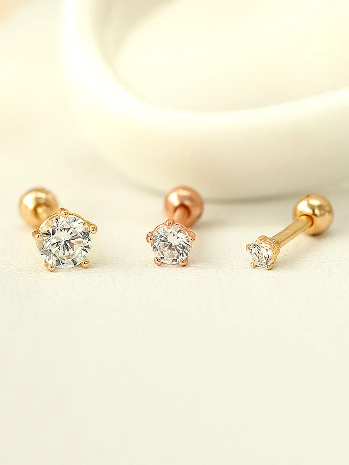 MinimalBijoux Earrings 14K Gold 5 Leg Cubic Cartilage Earring 18G16G