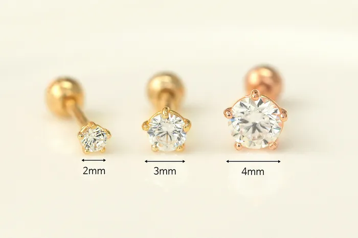MinimalBijoux Earrings 14K Gold 5 Leg Cubic Cartilage Earring 18G16G