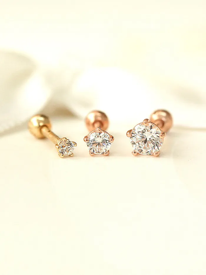 MinimalBijoux Earrings 14K Gold 5 Leg Cubic Cartilage Earring 18G16G