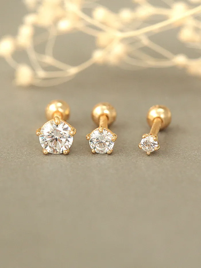 MinimalBijoux Earrings 14K Gold 5 Leg Cubic Cartilage Earring 18G16G