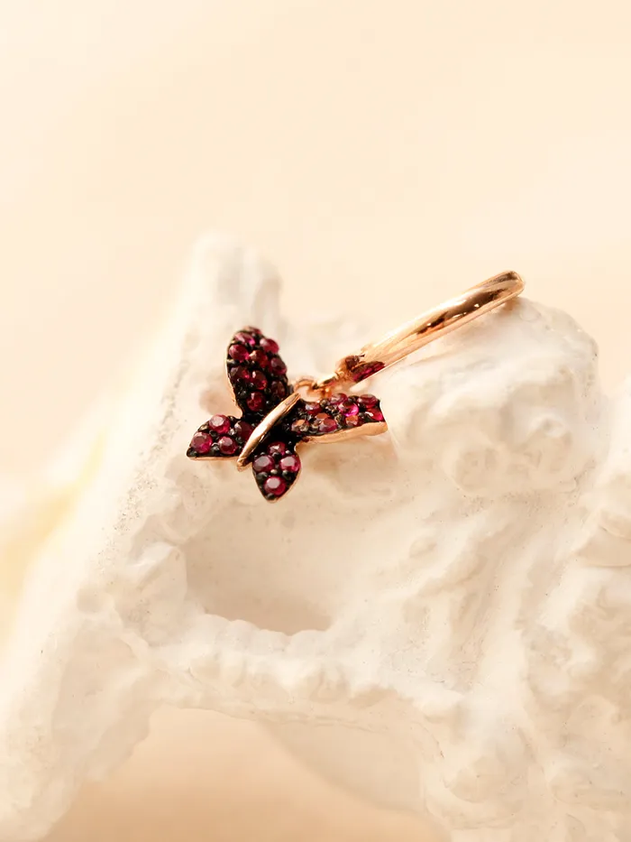 MinimalBijoux Earrings 14K Gold Bling Cubic Butterfly Cartilage Hoop Earring