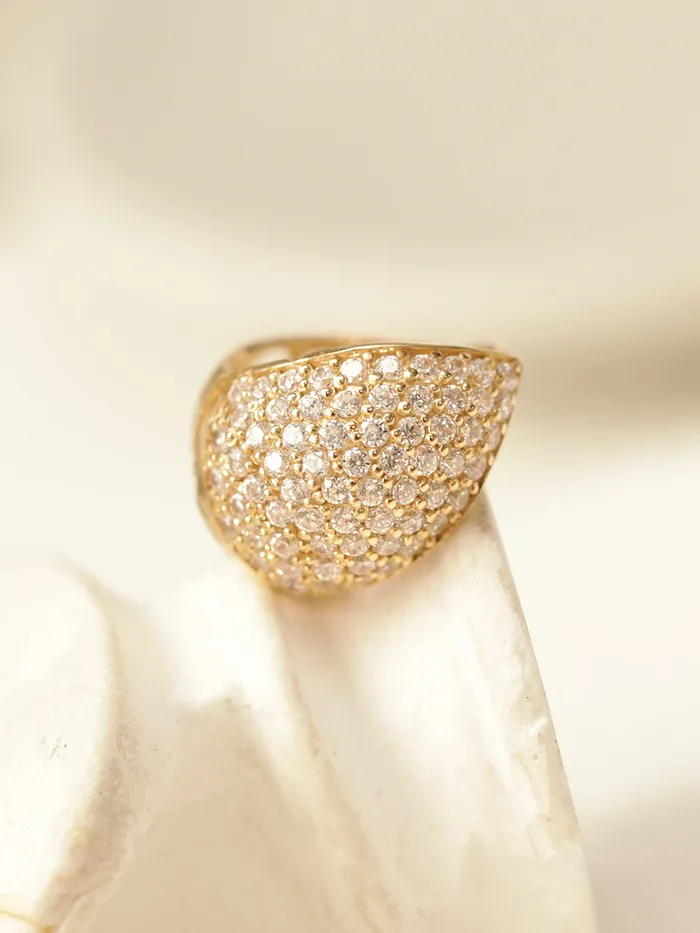 MinimalBijoux Earrings 14K Gold Bling Water Drop Cubic Hoop Earring