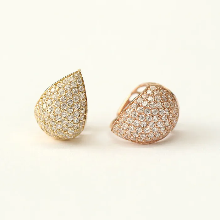 MinimalBijoux Earrings 14K Gold Bling Water Drop Cubic Hoop Earring