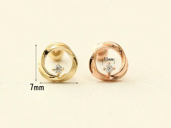 MinimalBijoux Earrings 14K Gold Circle Cubic cartilage earring 20g