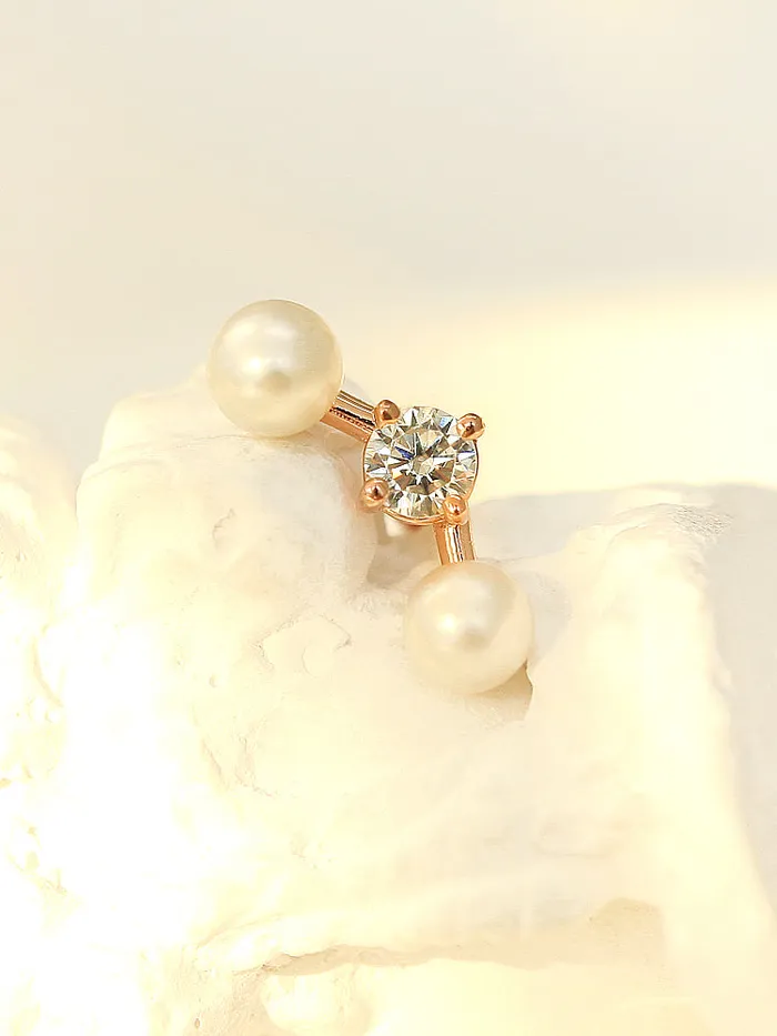 MinimalBijoux Earrings 14K Gold Pearl Cubic Cartilage Earring 18G16G