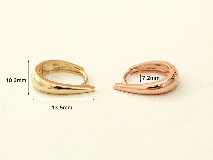 MinimalBijoux Earrings 14K Gold Slim Tear Drop Hoop Earring