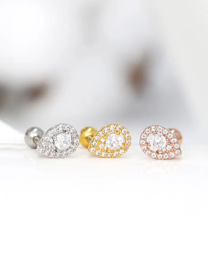 MinimalBijoux Earrings Classic Teardrop CZ Cartilage Earring