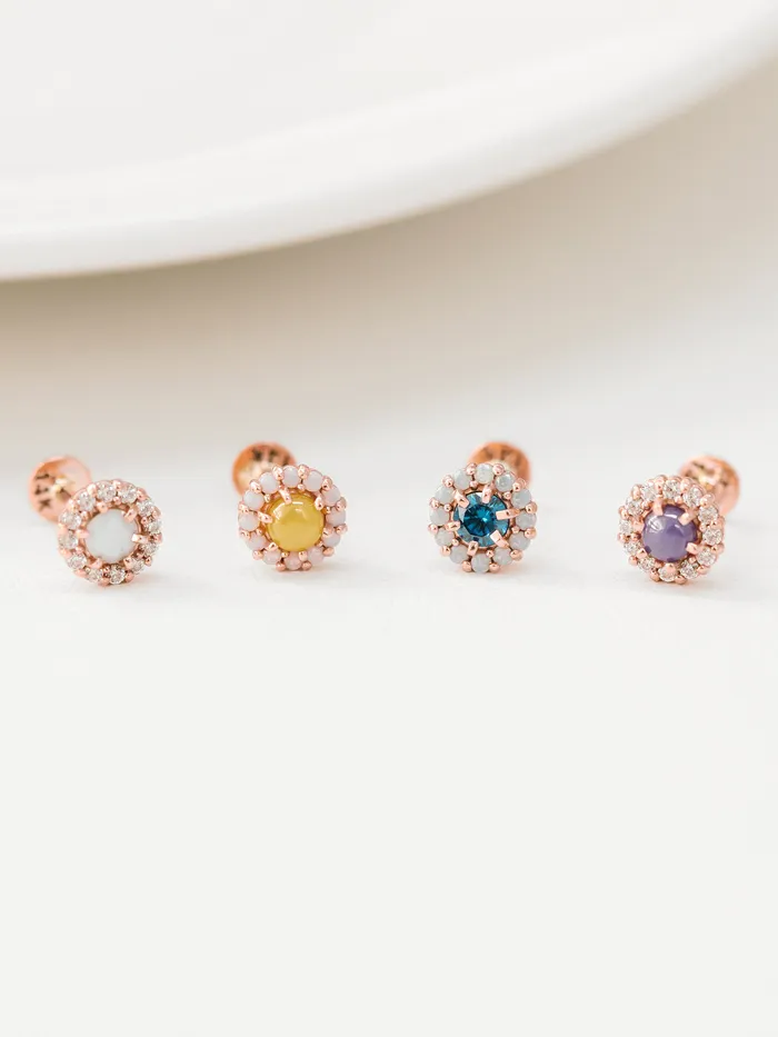 MinimalBijoux PreStyled Sets 14K Gold Candy Cubic Labret Piercing 18G16G