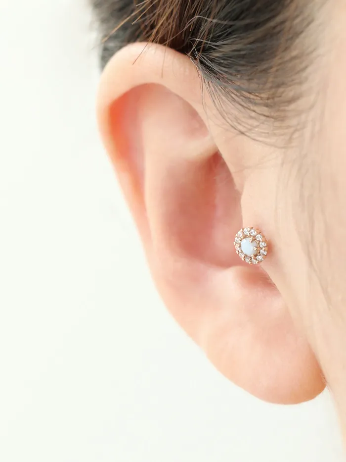 MinimalBijoux PreStyled Sets 14K Gold Candy Cubic Labret Piercing 18G16G