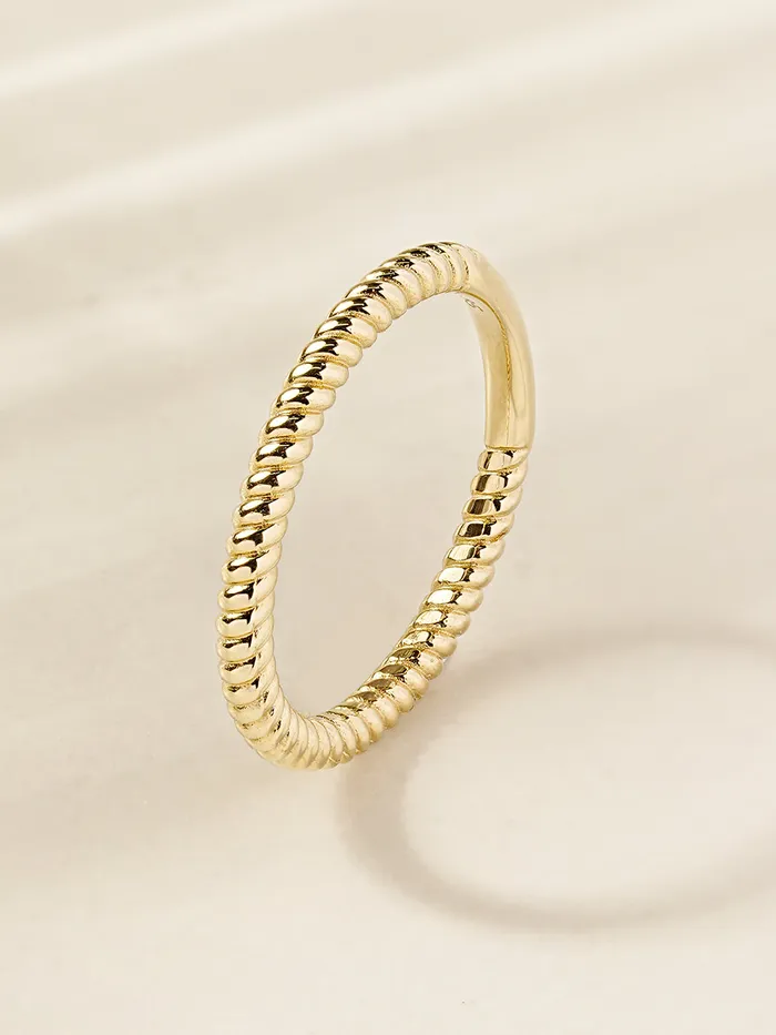 MinimalBijoux Rings 14K 18K Gold Twist Layered Ring