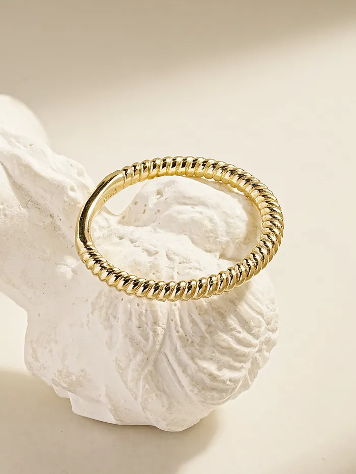 MinimalBijoux Rings 14K 18K Gold Twist Layered Ring