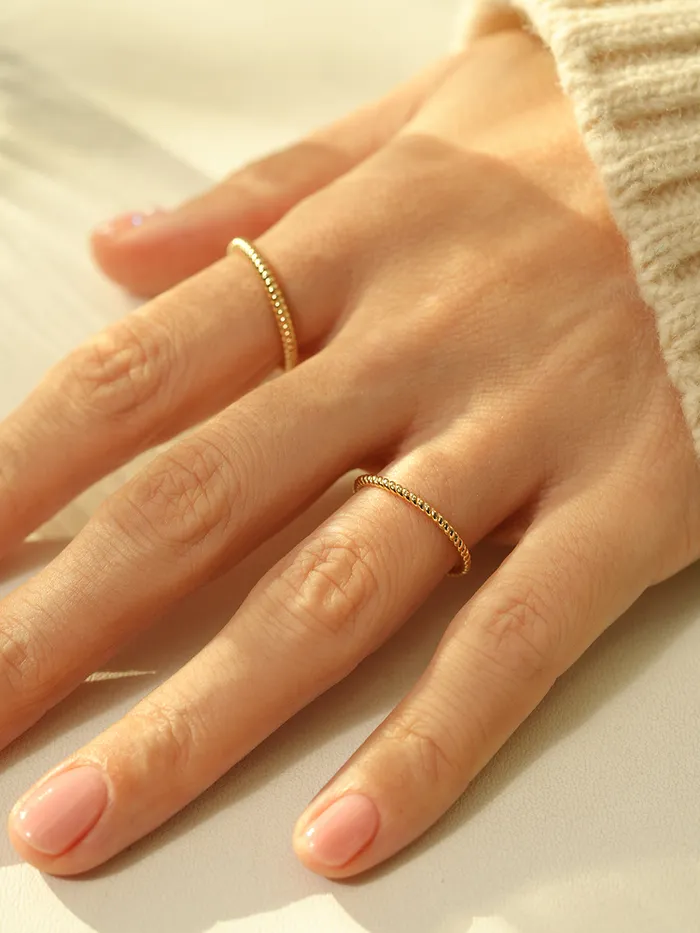 MinimalBijoux Rings 14K 18K Gold Twist Layered Ring