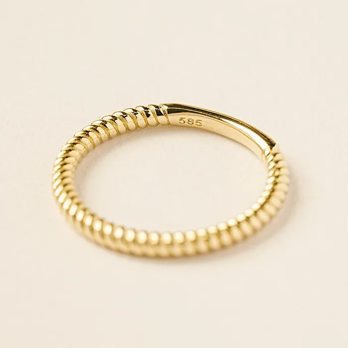 MinimalBijoux Rings 14K 18K Gold Twist Layered Ring