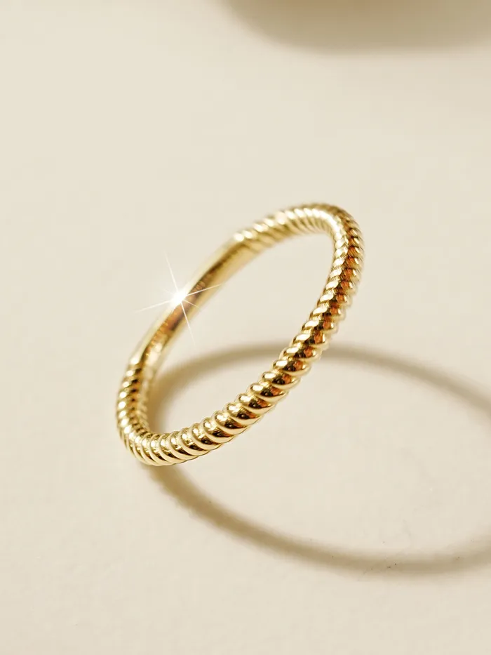 MinimalBijoux Rings 14K 18K Gold Twist Layered Ring