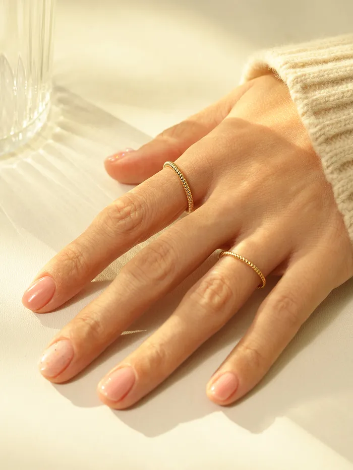 MinimalBijoux Rings 14K 18K Gold Twist Layered Ring